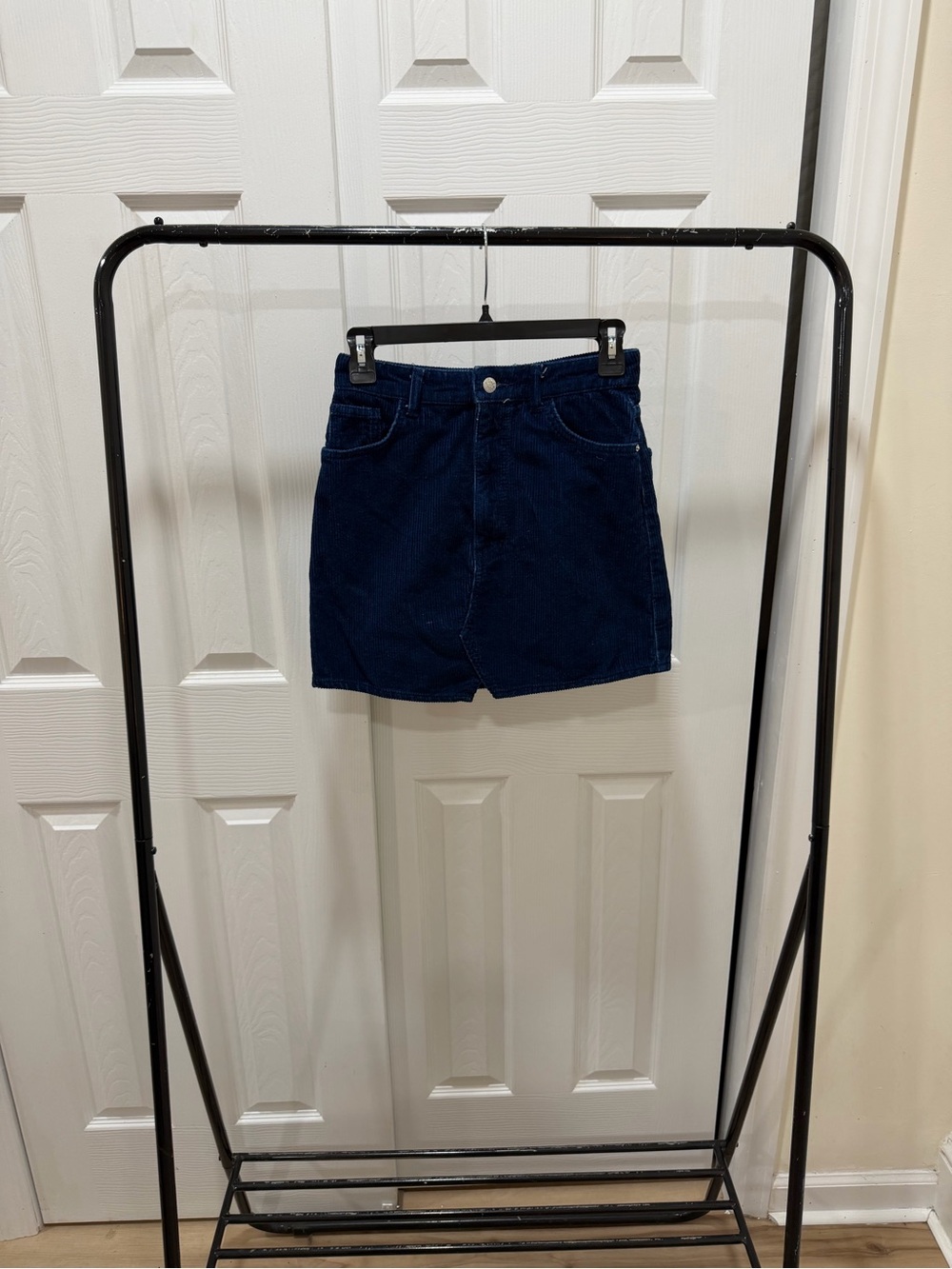 Zara Navy Corduroy Mini Skirt